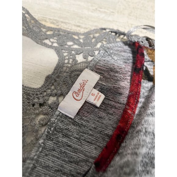 Candie’s long sleeved v-neck grey floral dress size small. - Picture 5 of 6